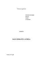 Referāts 'Operatīvā atmiņa RAM', 1.