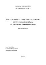 Diplomdarbs 'C4.5, C5.0 un SVM klasifikācijas algoritmu izpēte un salīdzināšana datorlingvist', 1.