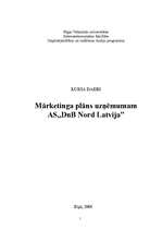 Referāts 'Mārketinga plāns uzņēmumam AS "DNB Nord Latvija"', 1.