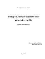 Referāts 'Biodegviela, tās veidi un izmantošanas perspektīvas Latvijā', 1.