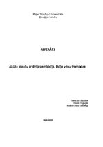 Konspekts 'Akūta plaušu embolija. Dziļo vēnu tromboze', 1.