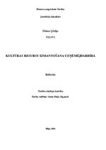 Referāts 'Kultūras resursu izmantošana uzņēmējdarbībā', 1.
