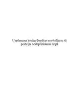 Referāts 'Uzņēmuma konkurētspējas novērtējums tā pozīciju nostiprināšanai tirgū', 1.