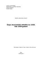 Referāts 'Īrijas ekonomikas attīstība. 1920.-1939.gads', 1.