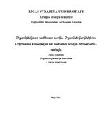 Konspekts 'Organizācija un vadīšanas teorija. Organizācijas jēdziens. Uzņēmumu koncepcijas', 1.