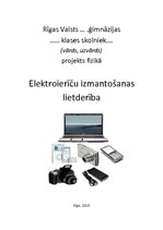 Referāts 'Elektroierīču izmantošanas lietderība', 1.