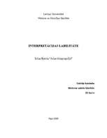 Referāts 'Interpretācijas labilitāte: Lūiss Kerols "Alise Aizspogulijā"', 1.