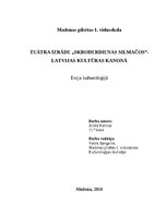 Eseja 'Teātra izrāde "Skroderdienas Silmačos" Latvijas Kultūras kanonā', 1.