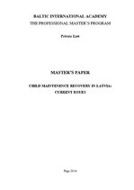 Diplomdarbs 'Uzturlīdzekļu piedziņa bērnam Latvijā un ar to saistītā problemātika', 3.
