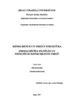 Konspekts 'Konkurence un tirgus struktūra. Firmas rīcība pilnīgas un nepilnīgas konkurences', 1.