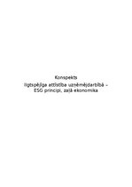 Konspekts 'Ilgtspējīga attīstība uzņēmējdarbībā – ESG principi, zaļā ekonomika', 1.