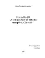Referāts 'Vielu pasīvais un aktīvais transports. Osmoze', 1.