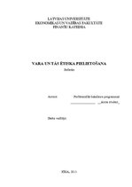 Referāts 'Vara un tās ētiska pielietošana', 1.