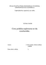 Referāts 'Ценовая политика предприятия и ее результат', 1.