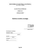 Paraugs 'Kultūras iestādes stratēģija', 1.