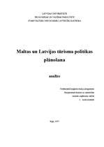 Referāts 'Maltas un Latvijas tūrisma politikas plānošana', 1.