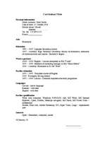 Paraugs 'Curriculum Vitae', 1.