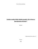 Referāts 'Valodas analīze Kārļa Skalbes pasakā "Kā es braucu Ziemeļmeitas lūkoties"', 1.