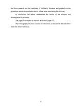 Diplomdarbs 'Translation of Children’s Literature: Translations of Kenneth Grahame’s “The Win', 4.