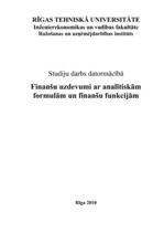 Referāts 'Finanšu uzdevumi ar analītiskām formulām un finanšu funkcijām', 1.