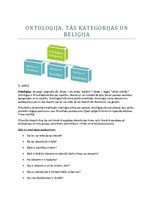 Konspekts 'Ontoloģija, tās kategorijas un reliģija', 1.