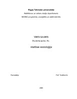 Konspekts 'Vadības socioloģija', 1.