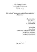 Referāts 'Kā veicināt Talsu jauniešu atturību no alkohola lietošanas', 1.
