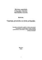 Referāts 'Vispārīgā, pirmskolas un skolas pedagoģija', 1.