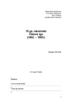 Konspekts 'Viktors Igo un viņa darba "Nožēlojamie" analīze', 1.