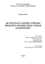 Diplomdarbs 'Ar nūjošanu saistīta tūrisma produkta izveide viesu namam "GaiziņStars"', 1.