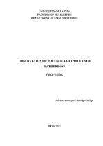 Eseja 'Observation of Focused and Unfocused Gatherings', 1.