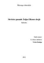 Referāts 'Sievietes pasaule Ārijas Elksnes dzejā', 1.