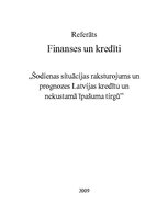 Referāts '2009.gada situācijas raksturojums un prognozes Latvijas kredītu un nekustamā īpa', 1.