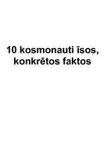 Konspekts 'Desmit kosmonauti īsos, konkrētos faktos', 1.