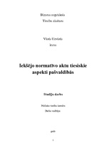 Referāts 'Iekšējo normatīvo aktu tiesiskie aspekti pašvaldībās', 1.
