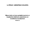 Prakses atskaite 'Māsas darbs un loma, aprūpējot pacientu ar iespējamiem šķidruma uzņemšanas un iz', 1.