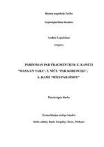 Eseja 'Pārdomas par fragmentiem: E.Kaneti "Masa un vara", F.Nīče "Par korupciju", A.Kam', 1.