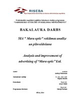 Diplomdarbs 'SIA "Mara optic" reklāmas analīze un pilnveidošana', 1.