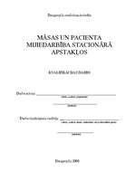 Referāts 'Māsas un pacienta mijiedarbība stacionāra apstākļos', 2.