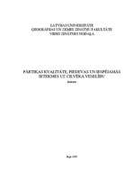 Referāts 'Pārtikas kvalitāte, piedevas un iespējamās ietekmes uz cilvēka veselību', 1.
