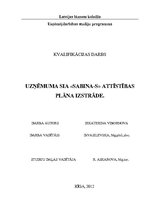 Diplomdarbs 'Разработка плана для развития предприятия "X"', 1.