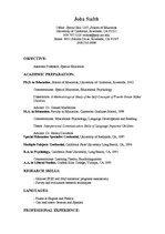 Paraugs 'Curriculum Vitae ', 1.