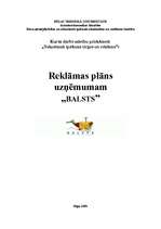 Referāts 'Reklāmas plāns SIA "Balsts"', 1.