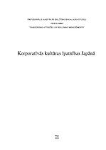 Konspekts 'Korporatīvās kultūras īpatnības Japānā', 1.