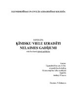 Referāts 'Ķīmisku vielu izrasīti nelaimes gadījumi', 1.