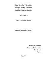 Eseja 'Lobisms un politiskā partija', 1.