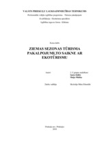 Referāts 'Ziemas tūrisma atpūtas iespējas Latvijā, to saistība ar ekotūrismu', 1.