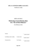 Diplomdarbs 'Mārketinga komunikāciju plāns SIA "Reval Hotel Rīdzene"', 1.