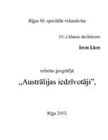 Referāts 'Austrālijas iedzīvotāji', 1.