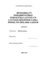 Referāts 'Bezdarba un nodarbinātības struktūra Latvijā un Latvijas reģionos', 1.